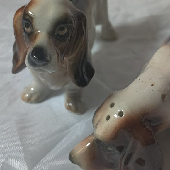 Hound Dog Salt & Pepper Set by Lefton. Vintage Victoria  Co. Japan - Picture 2 of 7